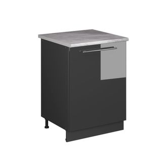 Vicco Mobile Lavello Cucina Fame-line, Antracite Lucido/antracite, 60 Cm, Vicco
