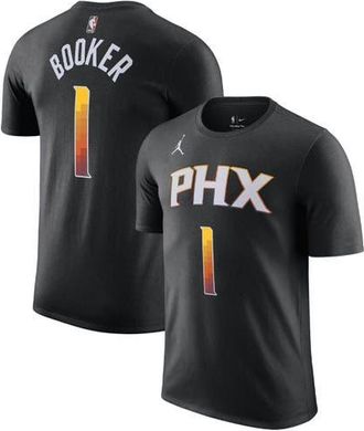 Jordan Brand Mens Jordan Brand Devin Booker Black Phoenix Suns 2022/23 Statement Edition Name & Number T-Shirt at Nordstrom, Size X-Large