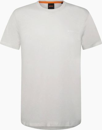HUGO BOSS Mens Tegood Cotton Slub T-Shirt - Cream - Size: 42