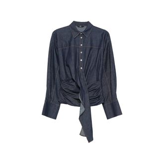 7 For All Mankind Tie-waist Long-sleeve Shirt