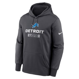 Nike Mens Detroit Lions Toss Sweep Mens Nike Therma NFL Pullover Hoodie in Grey | NKAQ06F9J-WQA