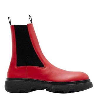 Burberry Leather Creeper Chelsea Boots in Pillar, Brand Size 41 ( US Size 8 )