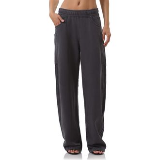 AFRM Ryan Cotton Barrel Sweatpants in Onyx at Nordstrom, Size X-Small