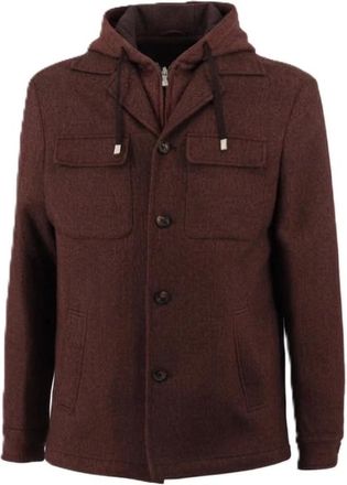 Eleventy Giacca corta con bottoni - - Jackets - Uomo - Rosso - 2XL
