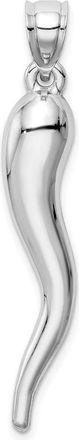 Diamond2Deal 10k White Gold Hollow Italian Horn Pendant