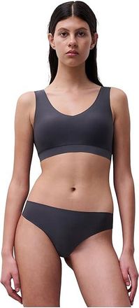 Chantelle Soft Stretch Thong Womens Underwear Gris Carbone, Cotton/Polyamide/Elastane