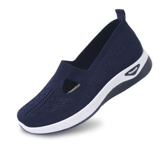 Generic Womens Summer Mesh Slip-On Sneakers, Round Toe Glitter Breathable Casual Shoes, Anti-Slip Comfort Walking Shoes, Lightweight Fashion Easy-On Flats