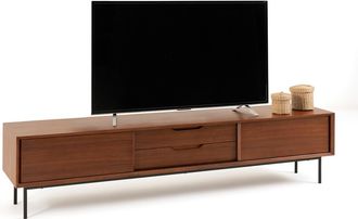 La Redoute Interieurs Tv-meubel, 2 deuren en 2 lades, notenhoutfineer, NOYETO