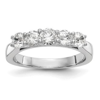 Diamond2Deal 14k White Gold Lab Grown Diamond Wedding Band Ring 1Ct Clarity- VS Color- D-E