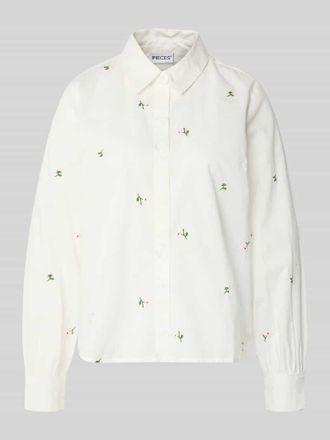 Pieces Relaxed Fit Hemdbluse aus reiner Baumwolle Modell GENEVA in Weiss, Gr&ouml;&szlig;e XS