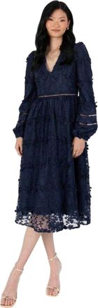 Maya Dames/Dames Floral V Neck Midi Dress (Marine)