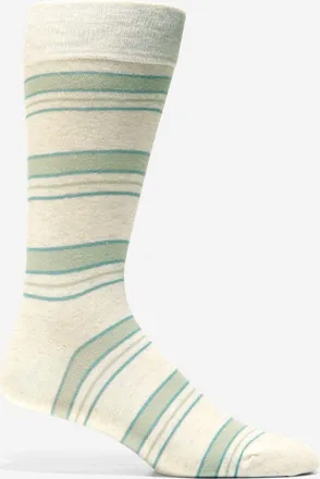 Cole Haan Mens Stripe Dress Crew Socks - Beige