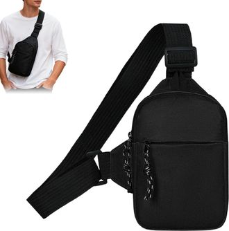 Generic Mens Chest Bag, Waterproof Small Zipper Pouch, Compact Shoulder Pack for Travel Camping Hiking, Outdoor Picnic Work School Trip Birthday, Lightweight 