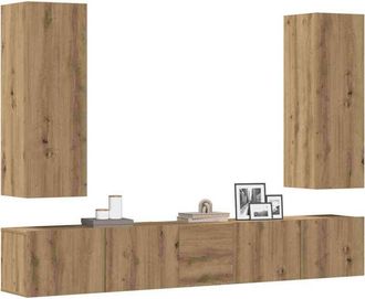 vidaXL Vidaxl - Mueble Para Tv De Pared Madera Contrachapada Artesanal 5 Piezas