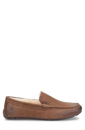 B&oslash;rn Allan Genuine Shearling Moc Slipper in Brown Shearling at Nordstrom, Size 11.5