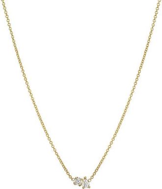 Zoe Lev Jewelry Diamond Toi Et Moi Necklace in Yellow Gold at Nordstrom