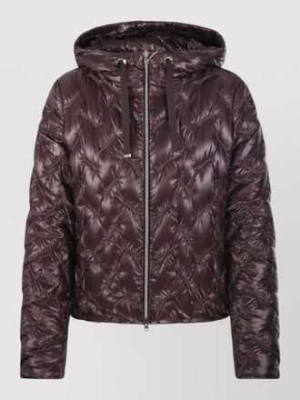Herno hooded long sleeves quilted hood drawstring coat