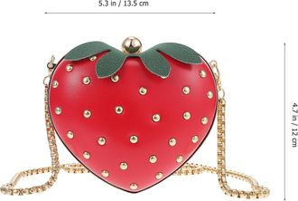 Kesyoo Red Strawberry Shape Shoulder Bag, Lightweight and Compact Wallet Handbag, Novelty Purse for Women Suitable for Vacation Beach and Daily Use