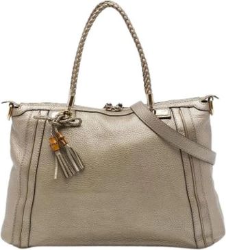 Gucci Pre-owned Bella Tote Bag - Dames - Vintage Shopper - Beige - ONE Size - Leer - Vintage