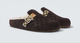 Burberry Urchin shearling-lined suede clogs