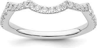 Diamond2Deal 14k White Gold Lab Grown Diamond Wedding Band Ring 0.33Ct Clarity- VS Color- D-E