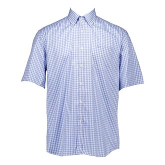 Paul & Shark Blauw Katoen Twill Shirt met Korte Mouwen - Heren - Korte mouwen Overhemden - Blauw - XL - Katoen - Overhemden