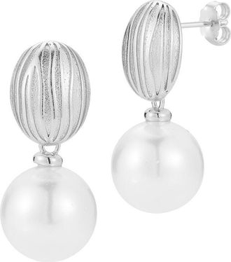 Glaze Jewelry Plated 12Mm Pearl Earrings