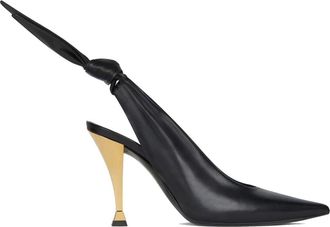 Givenchy Zwarte Slingback Pumps Elegante Strikdetail - Dames - Pumps - Zwart - 37 EU - Leer - Schoenen