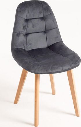 Regalos Miguel Packs Sillas Comedor - Pack 6 Sillas Kelen Terciopelo - Gris Oscuro