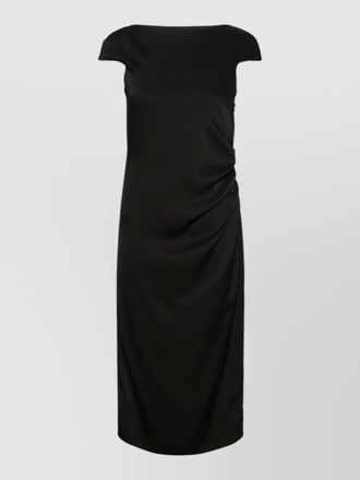 Max Mara midi dress cap sleeves draped side slit