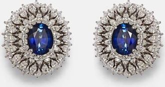 Yeprem Y-Couture 18kt white gold earrings with diamonds and sapphires