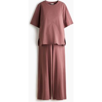 H&M Mama Before & After 2-piece Set in Dark Dusty Pink at Nordstrom, Size X-Small
