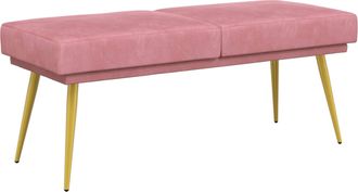 vidaXL Banco De Doble Capa Rosa 120 X 45 X 46 Cm Terciopelo Vidaxl
