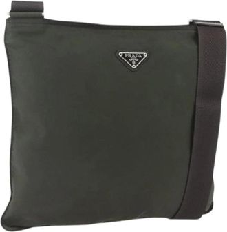 Prada Pre-owned Cross Body Bags, female, Green, Size: ONE SIZE Pre-owned Nylon Cross Body Bag