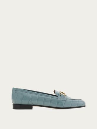 Ferragamo Women Gancini ornament moccasin Green Size 6.5