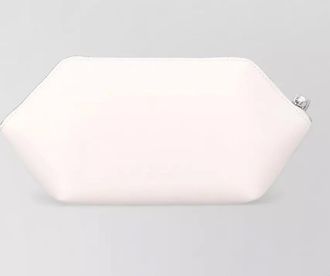 Ganni bou recycled leather raspberry print clutch bag