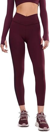 SPLITS59 Mia Rigor Legging W/ Stripe Womens Workout Dark Cherry/Indigo : LG, Nylon/Spandex