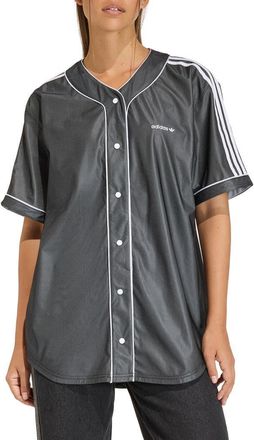 adidas Originals Baseball Oversize Shirt in Black at Nordstrom, Size X-Small