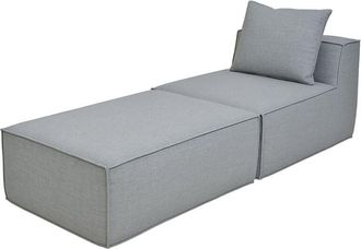 Hhg Chaise Longue/accesorios Para Sof&aacute; Hhg-399, Sill&oacute;n Otomano Recamiere, Tela/tejido (300 G/m&sup2;) 63 X 75 X 194 Cm, Gris Claro