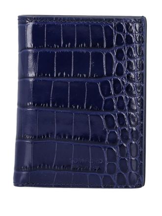 Tom Ford crocodile-effect cardholder - Blu