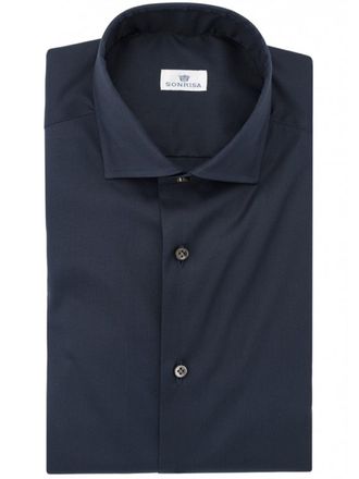 Sonrisa Blue Cotton Tailored Button-Up Casual Shirt