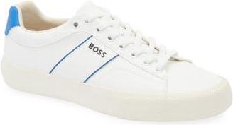 BOSS Aiden Tennis Sneaker in White/blue at Nordstrom Rack, Size 6Us / 5Uk