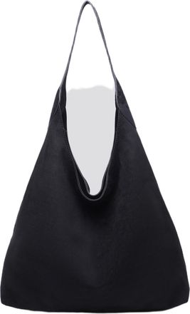 Generic Vegan Suede Slouch Hobo Shoulder Bag, Multiple Colors, Relaxed Silhouette, Model GS-25458, 45x40x35cm (Black)