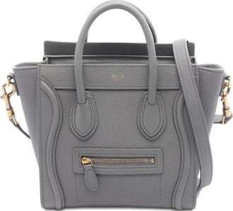 Celine Borsa a mano Luggage Nano in pelle anni 2010 - Grigio