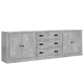 Berkfield Home Sideboards 3 pcs Concrete Grey Engineered Wood