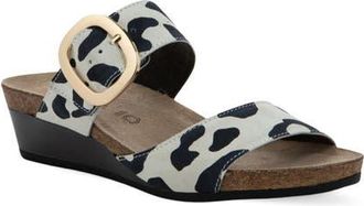 Naot Magic Wedge Sandal in White Leopard Suede at Nordstrom, Size 6Us