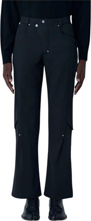 Kiko Kostadinov Kraner Pants - Heren - Wijde Broeken - Zwart - M - Wol - Broeken