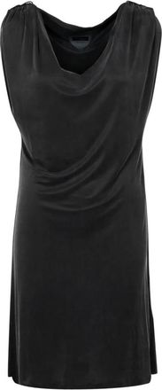 Roberto Ricci Design Mouwloze Jurk met V-Hals - Dames - Korte kleedjes - Zwart - S - Polyester - Kleedjes