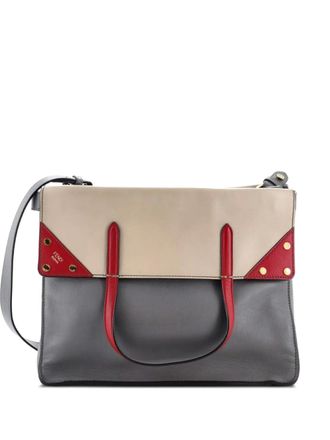 Fendi Flip Leather Regular tote bag - Grijs
