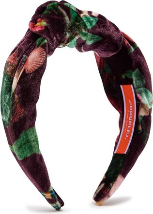 La DoubleJ LA Double J Love Knot Floral-print Velour Headband - Multicoloured - One Size